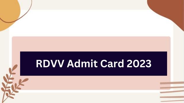 RDVV Admit Card 2023